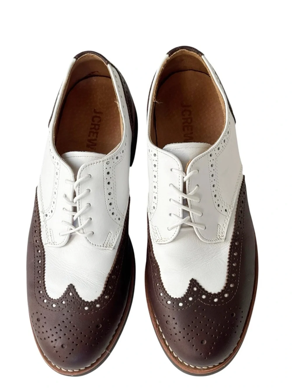 J. Crew Classic two-toned spectator full brogue wingtip Oxford dress shoes | 10